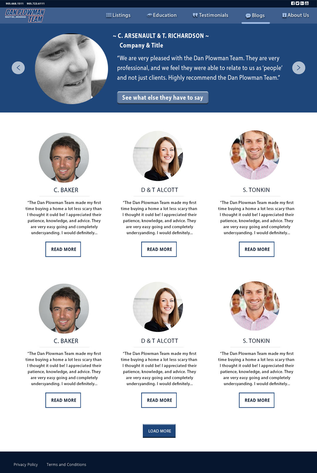 Dan Plowman Realty Desktop - Testimonials