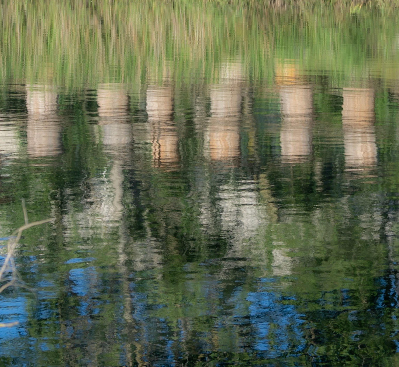 Sazlıdere stagnant river walk: reflected bobbins