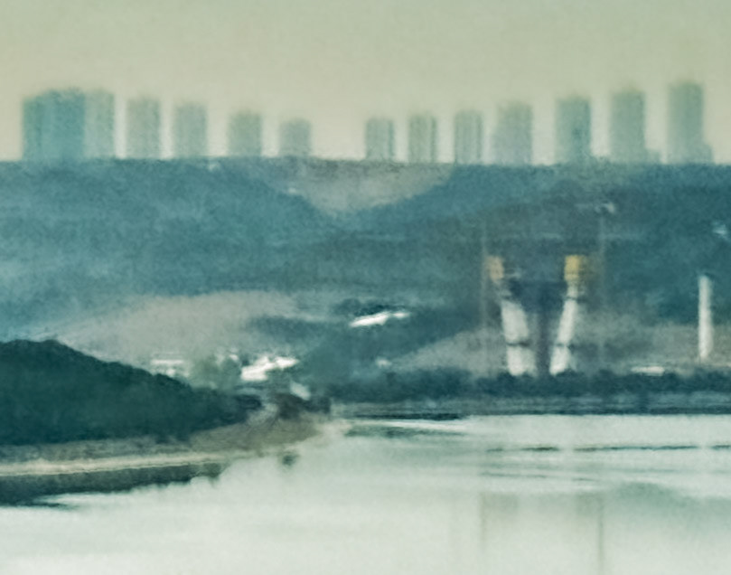 between new and old Şamlar: view west