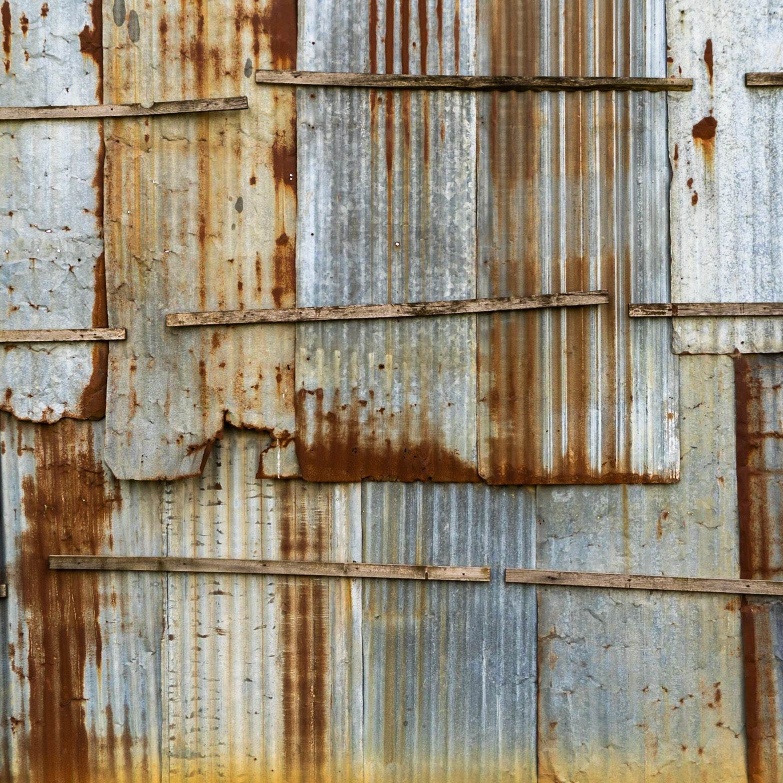 corrugated side of a building