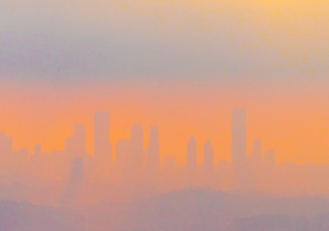 Toygar viewpoint: view at dusk towards Maslak