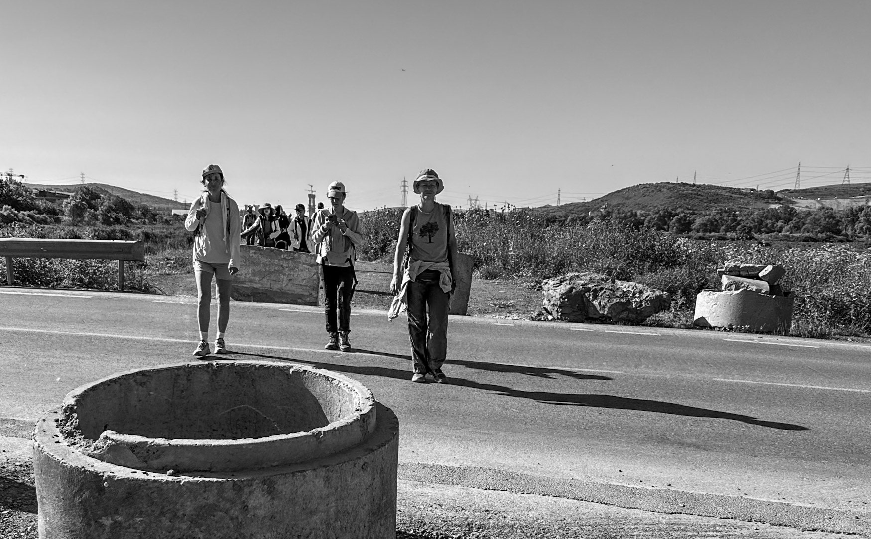 Sazlıdere stagnant river walk: road crossing