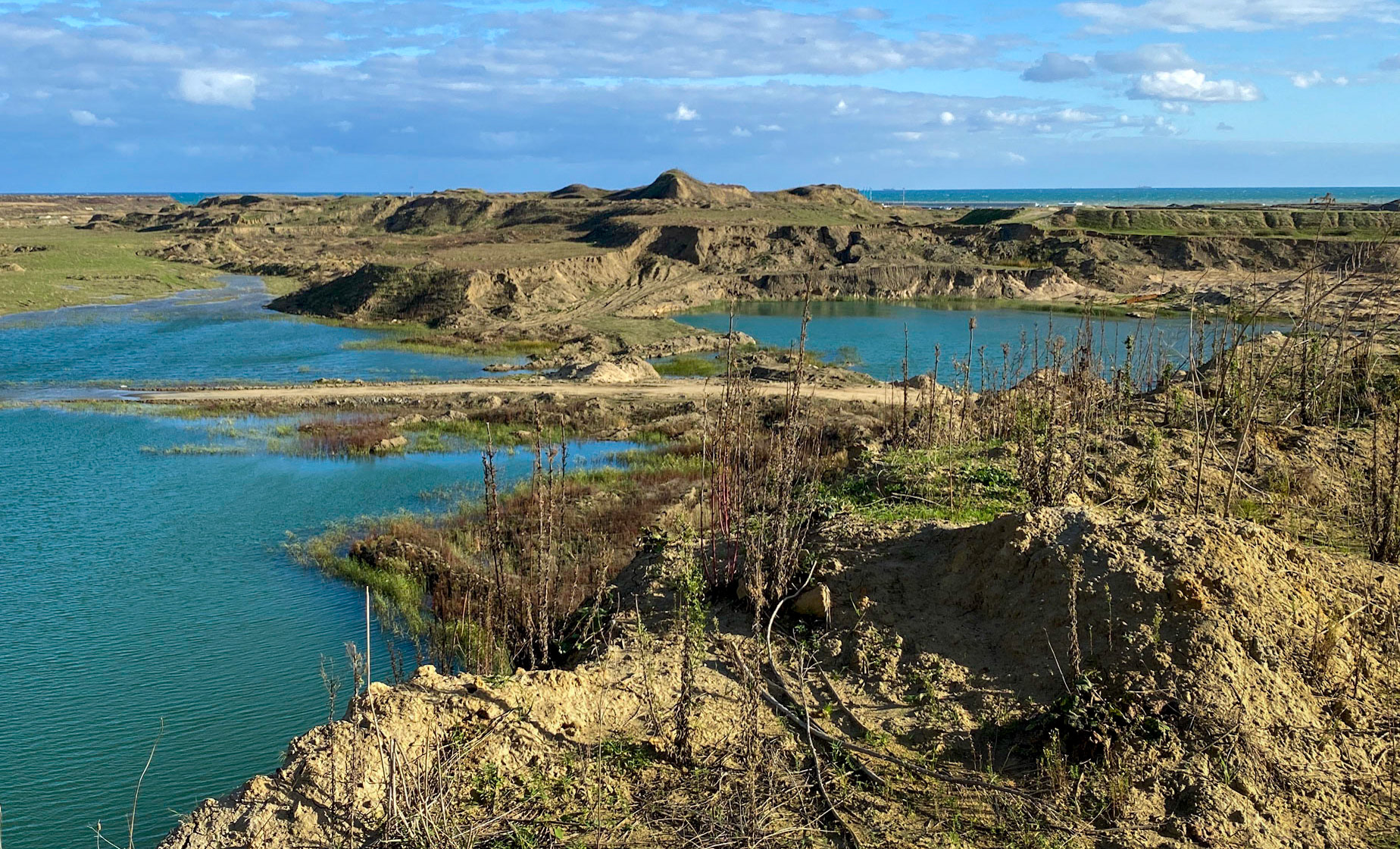 heading west from Akpınar: ponds