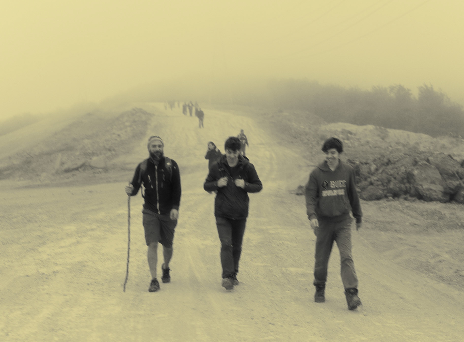 east of Deǧirmen reservoir: walking along the motorway under construction
