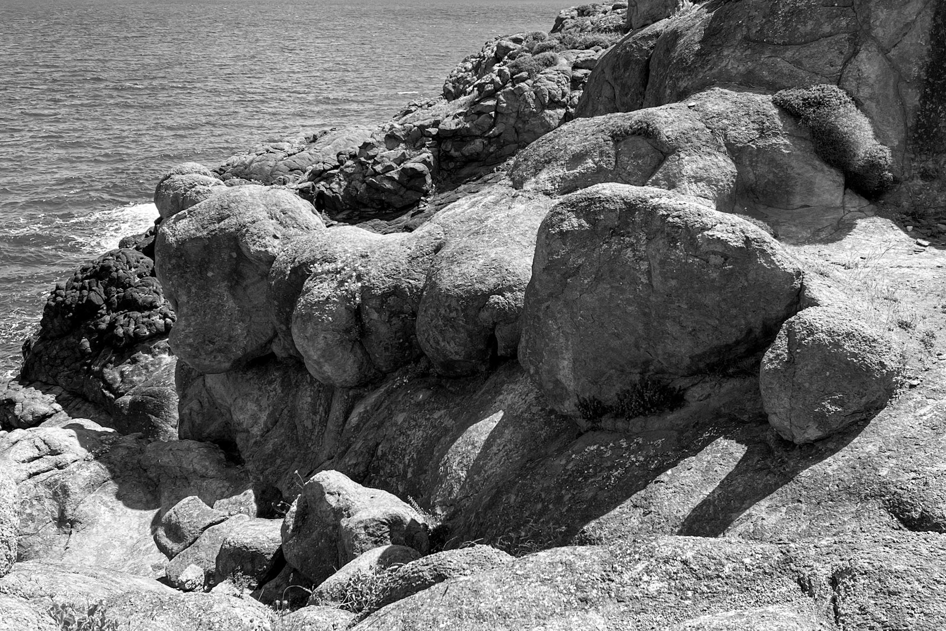 Karaburun basalt rock formations: prone Hercules