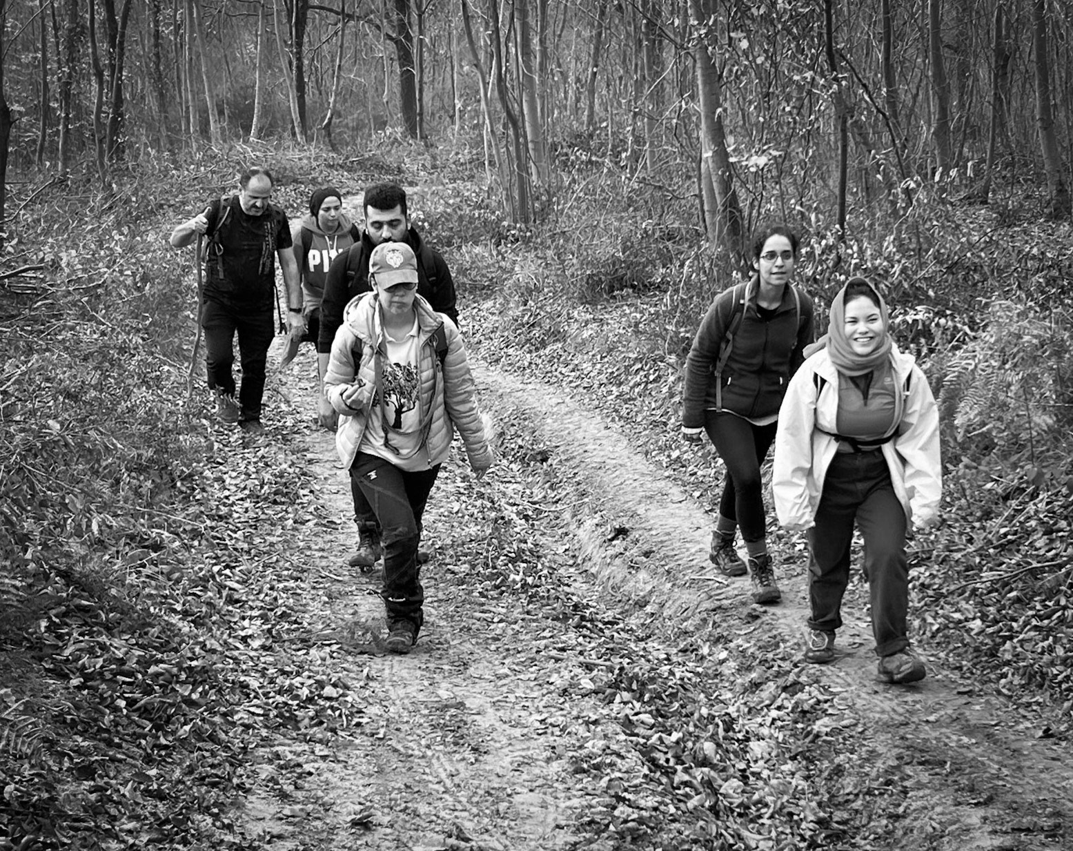 Bozhane S hill: hikers on track