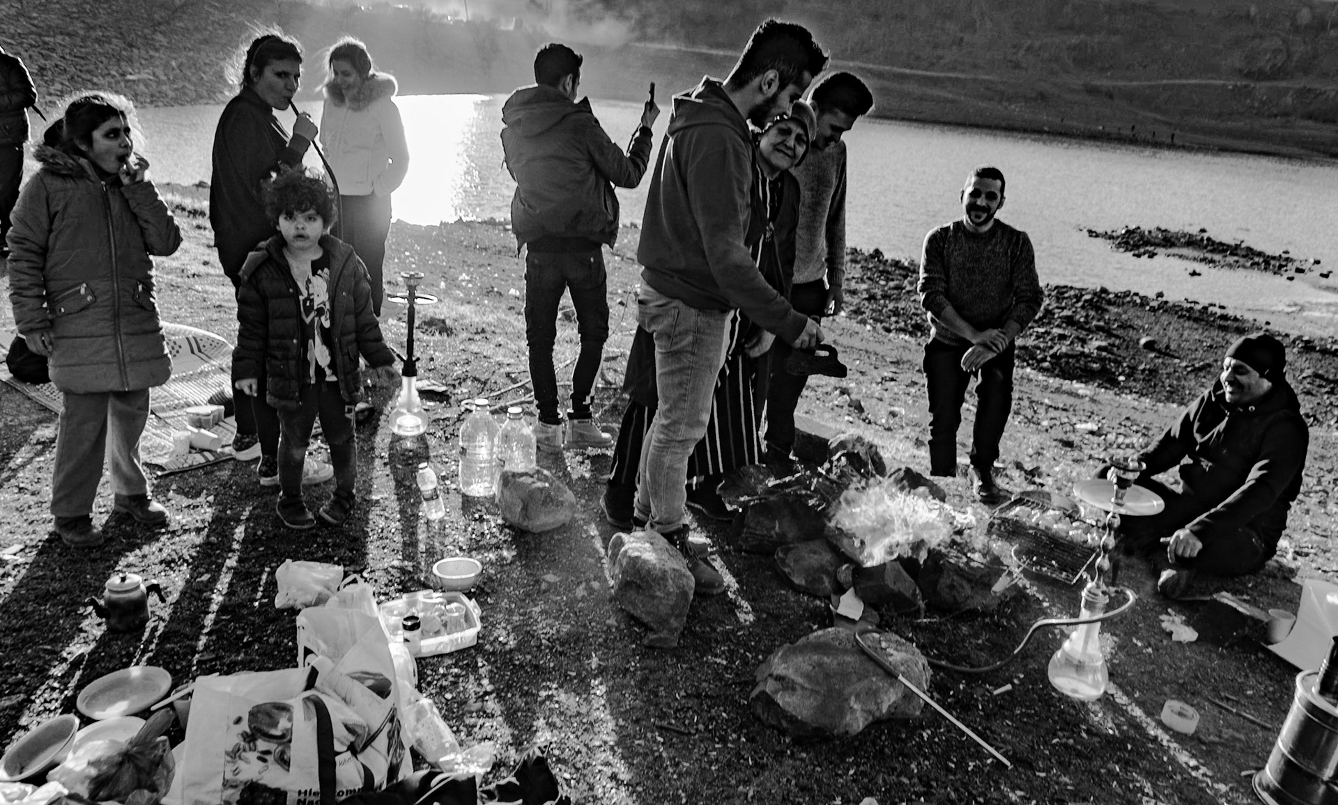 Şamlar village dam: a family picnic (they clapped us for protesting against Kanal İstanbul, saying they also don't want it)