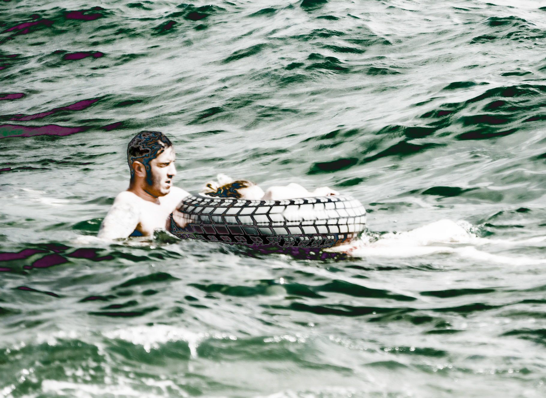 Sahilköy western beach: floating