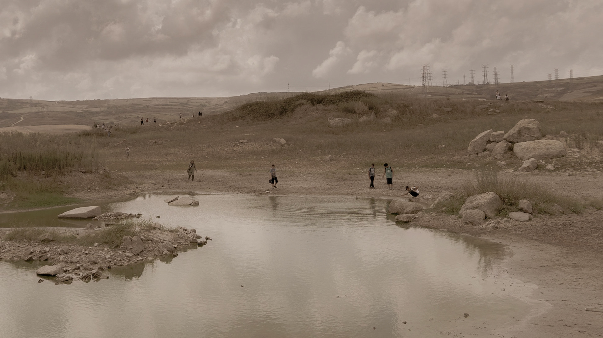 the Sazlıdere Reservoir:  in the abandoned quarry