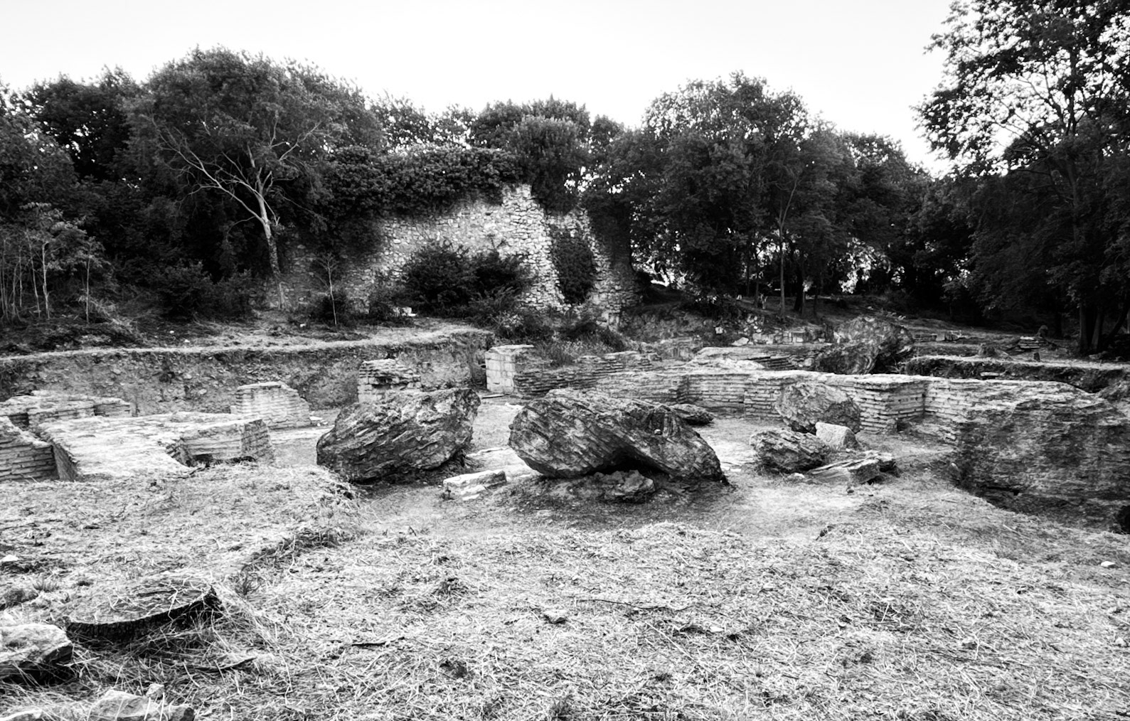 Bathonea north: partly-excavated Roman constructions