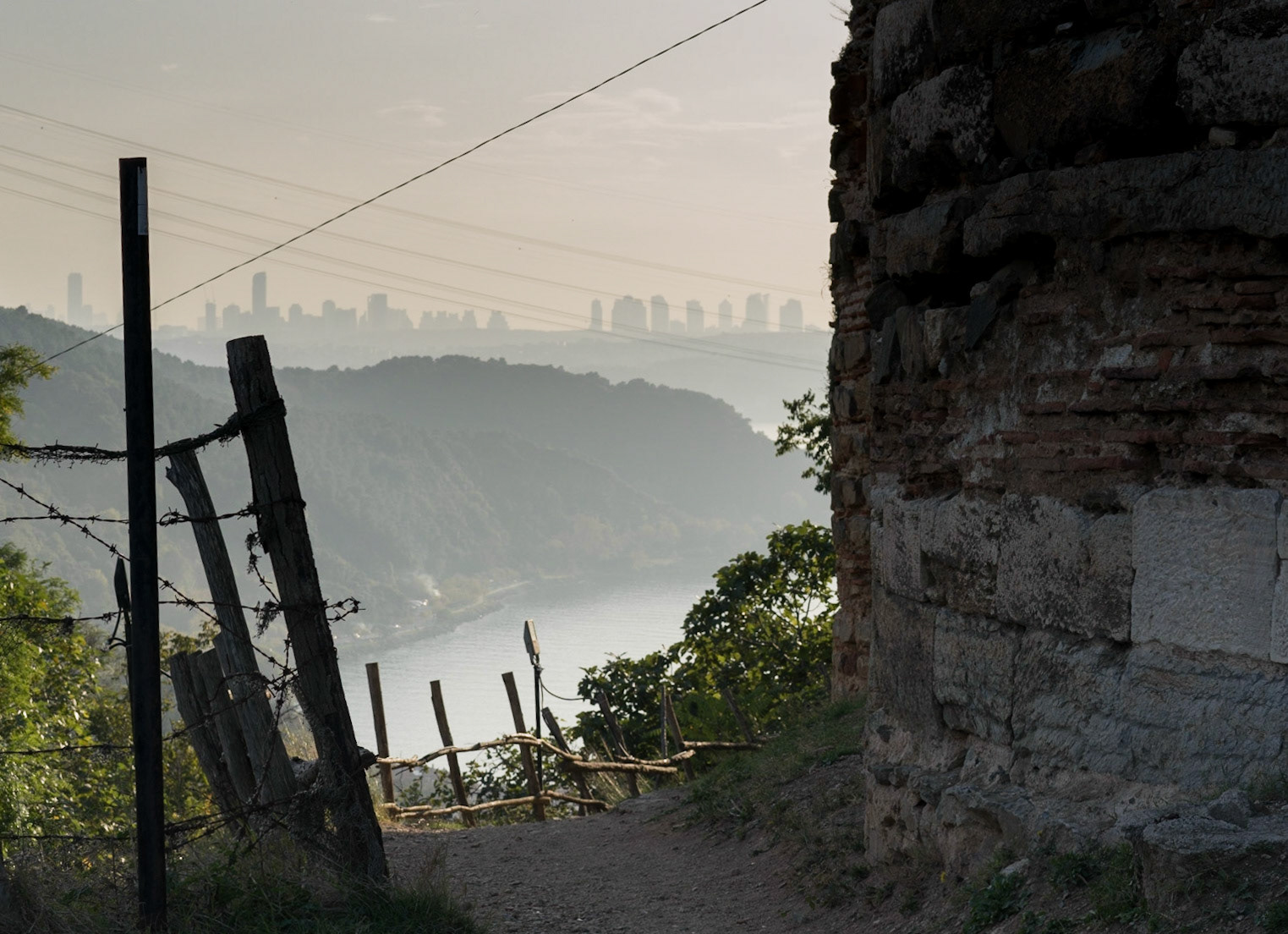 coming into Anadolu Kavaǧı from the north with Maslak ahead of us across the Bosphorus