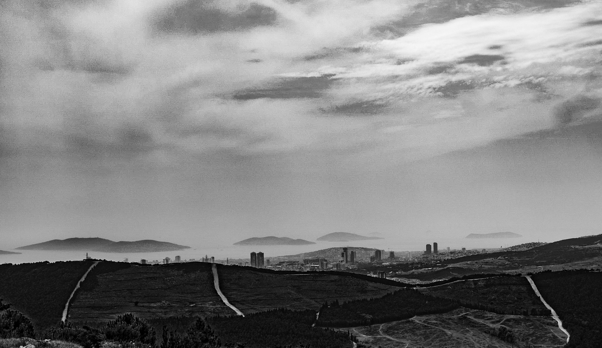 Aydos Hill: view towards the Prince islands over Esenkent