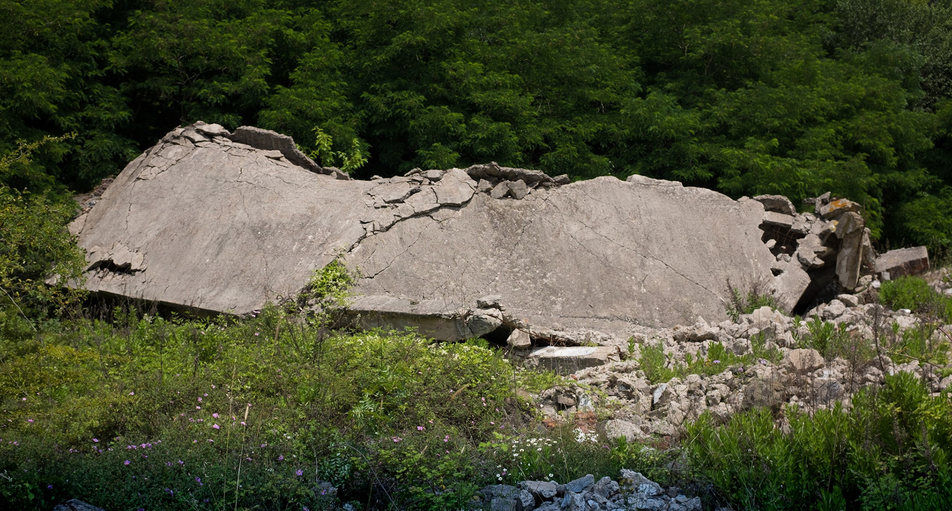 Poyraz: roughly-demolished military (I assume) building