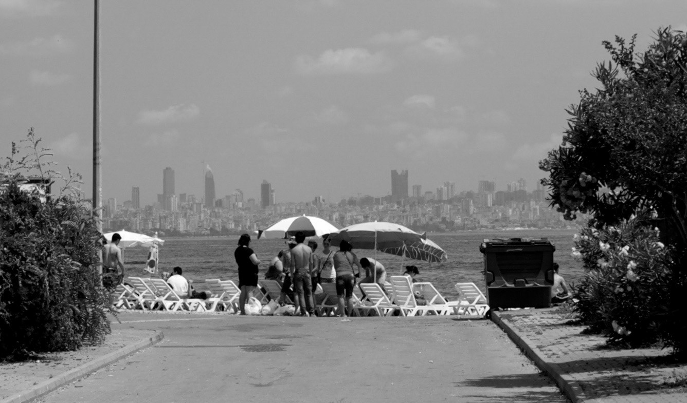 Kınalıada: NE beach with Maltepe behind; not the beach I'd have chosen if I wanted to get away from the city for a day...