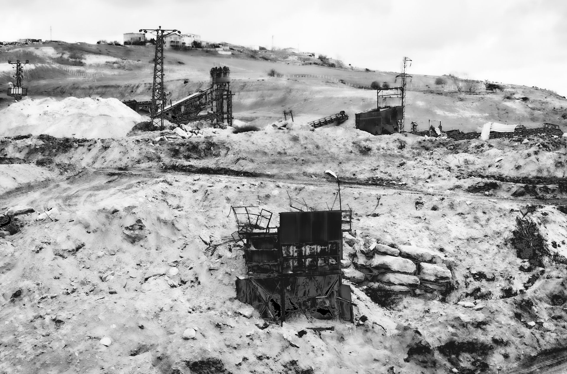 Yeniköy active mining area: shafts and a hopper