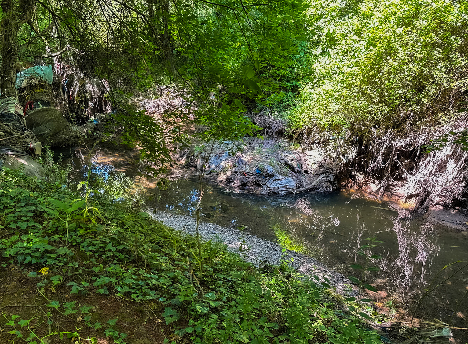 the Değirmendere: heaps of flotsam
