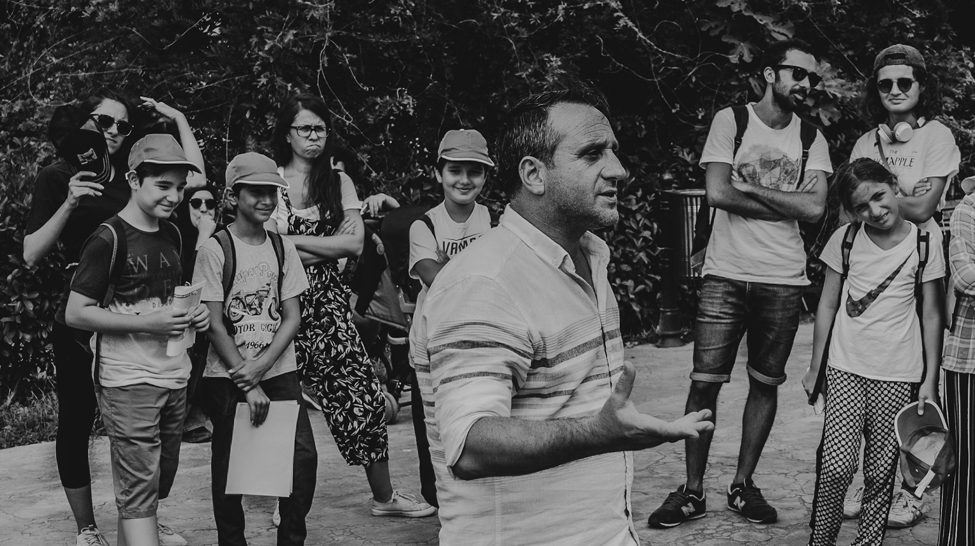Sazlıbosna: the communicative mukhtar talks about the history of the village to our party of children and teachers
