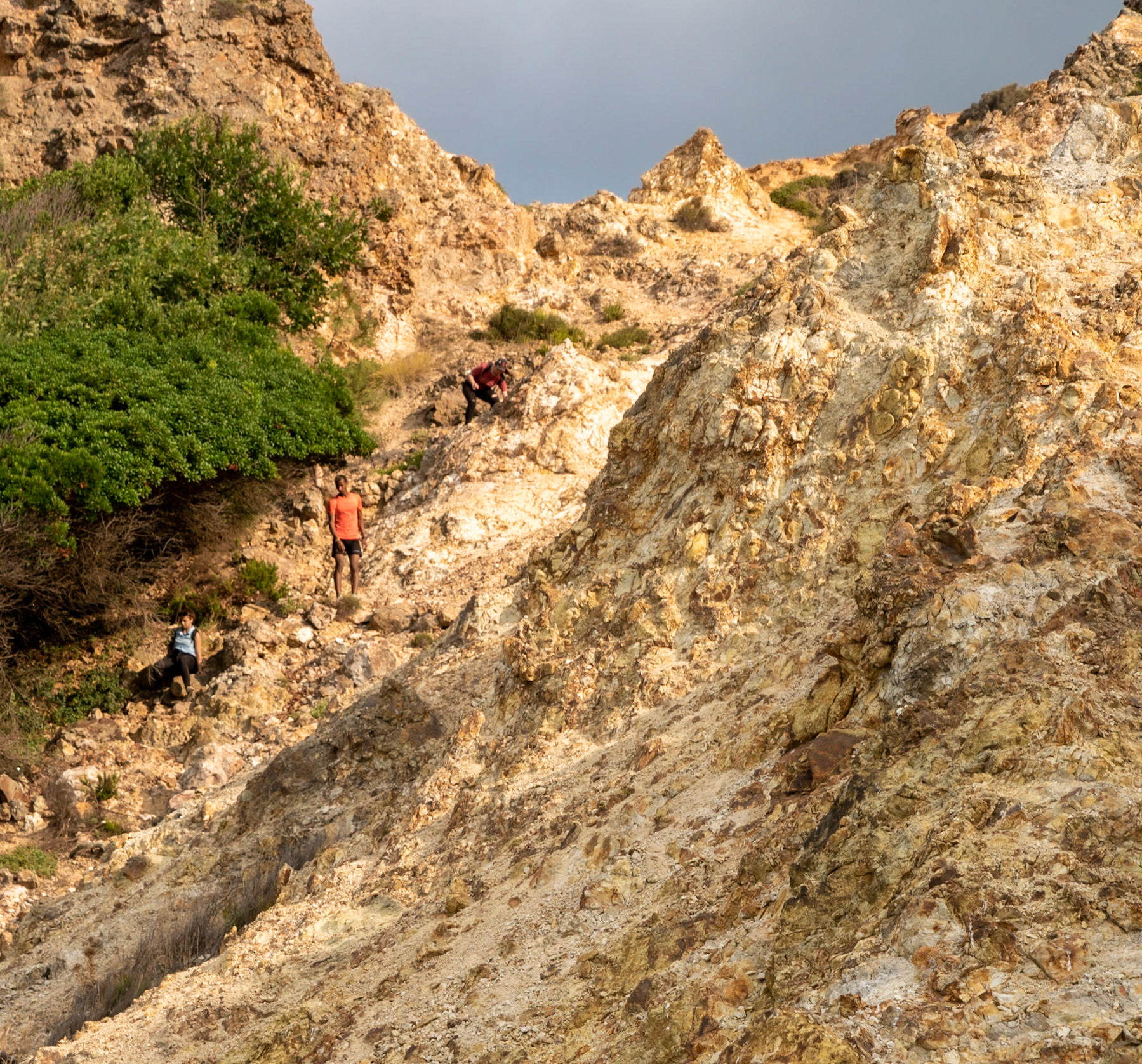 just west of the 'English' houses: our descent back to the shore