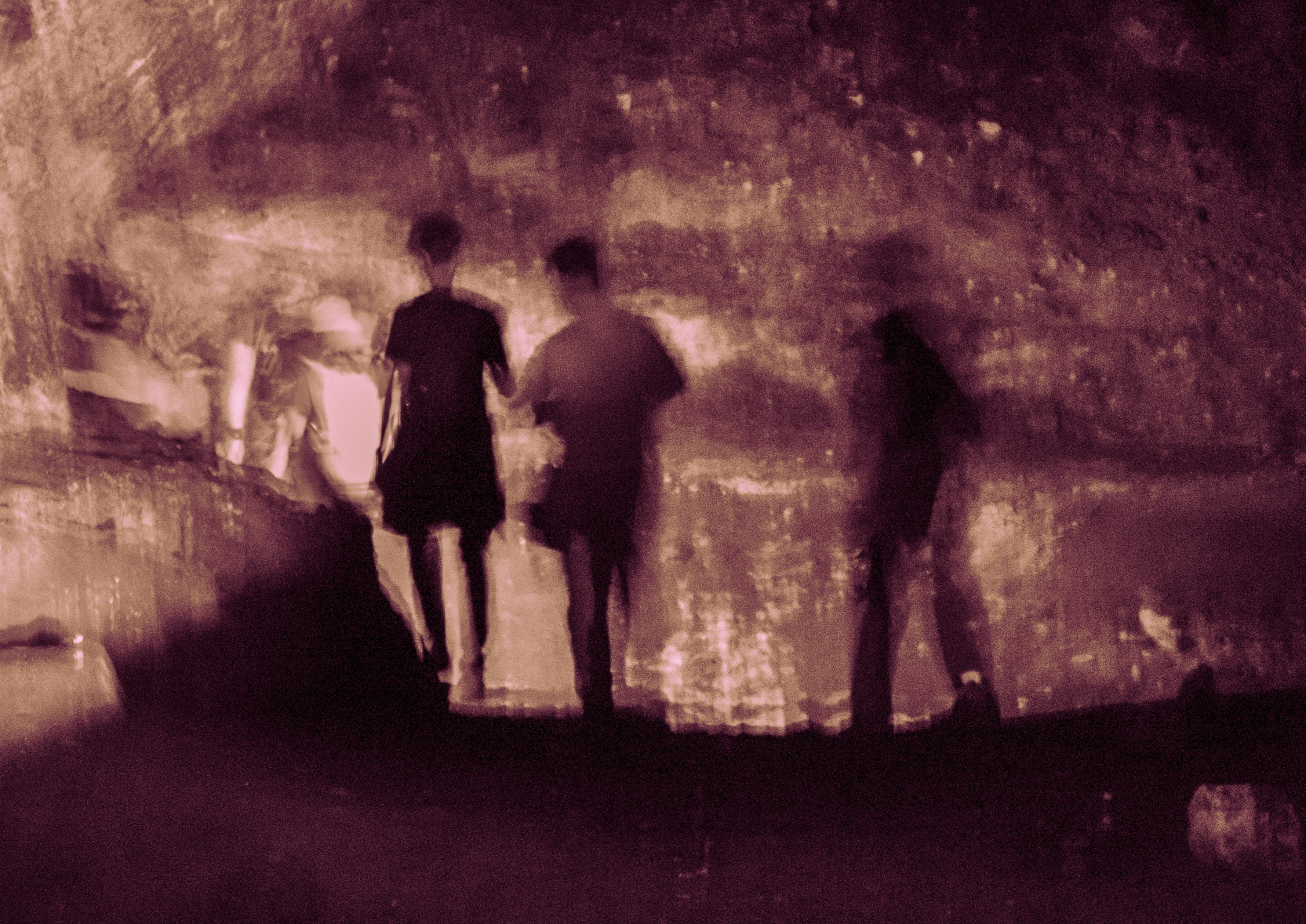 Yarımburgaz prehistoric cave: blurry figures