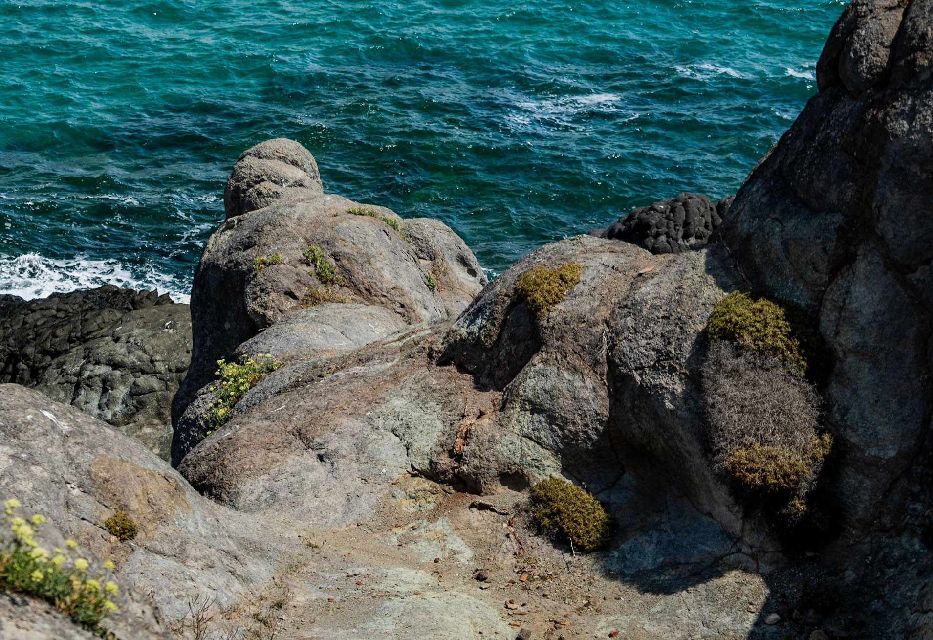 Karaburun basalt rock formations: prone Hercules