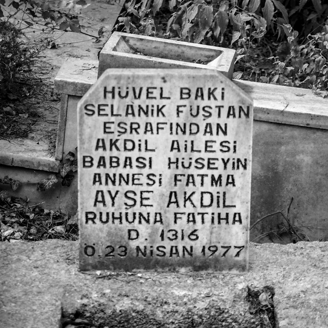 Cebeci: gravestone of a family from Salonika