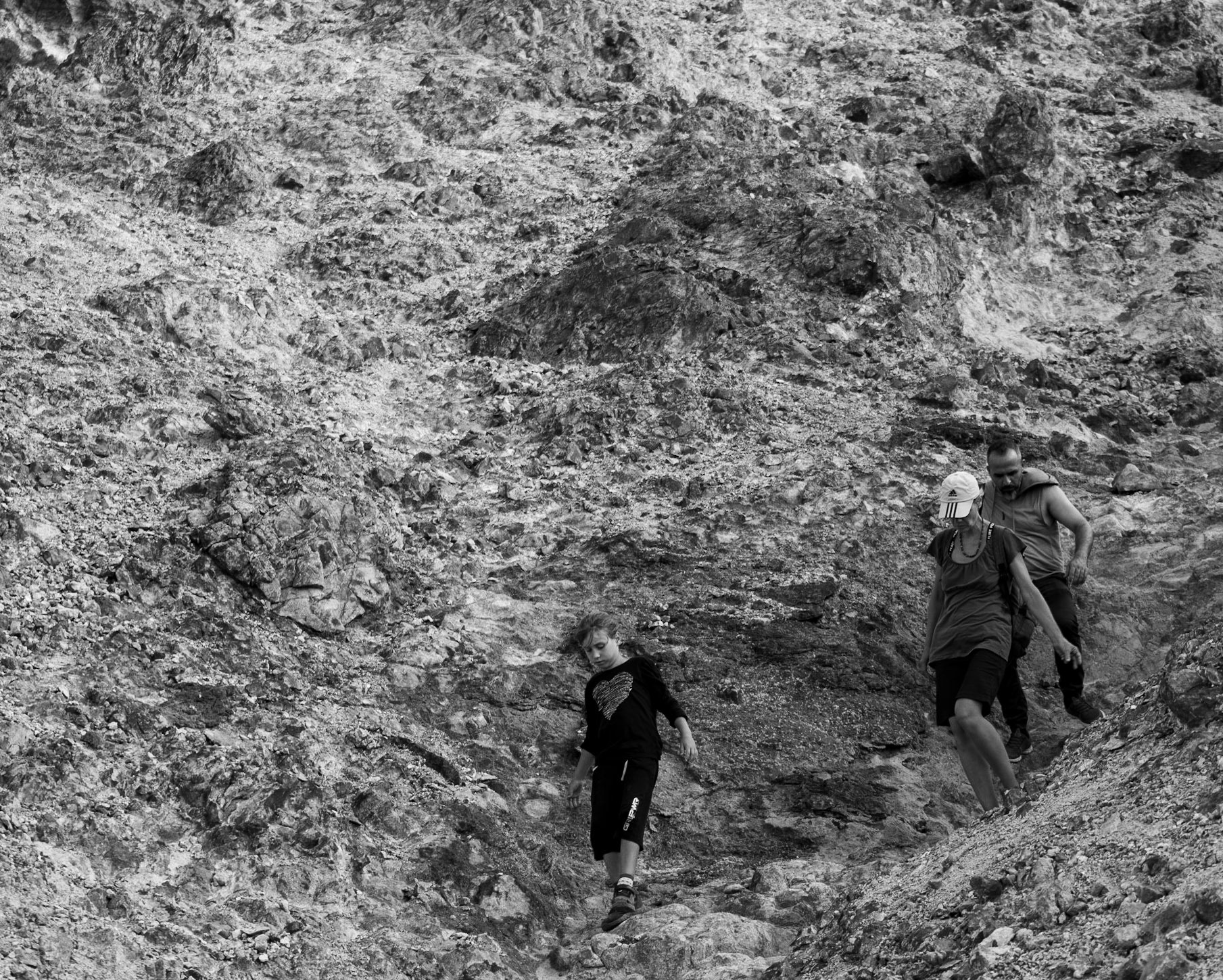 the English Houses: descending the cliff to the west