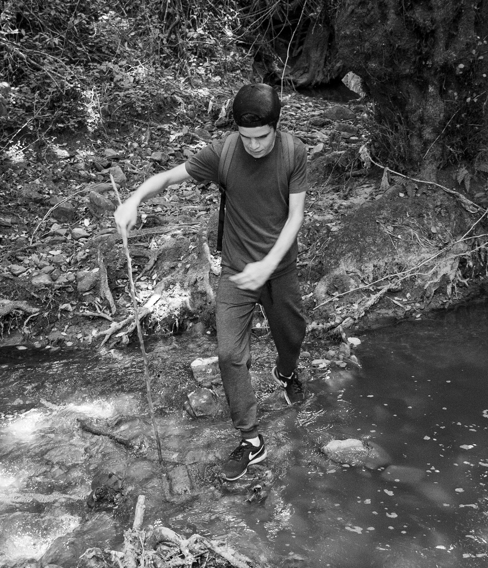 Kanlı forest: crossing a stream
