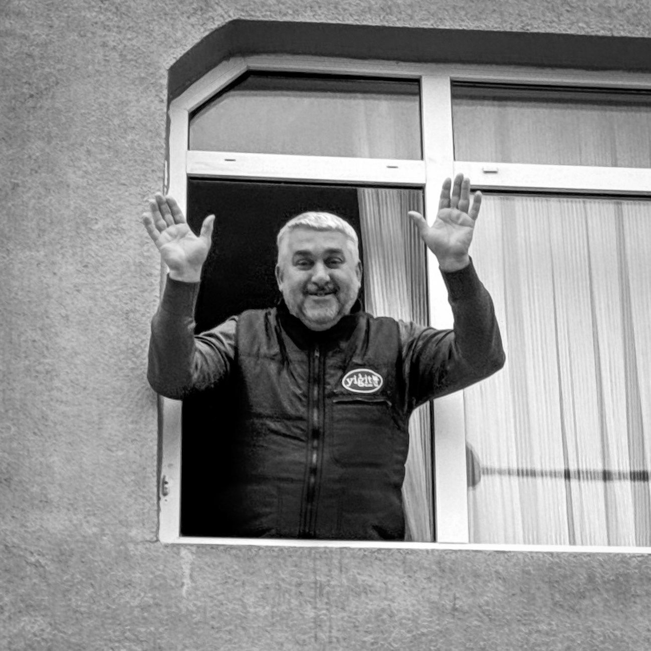 Yeniköy: our usual tea house was closed today because the man who runs it was sick, anyway he said hello from his bedroom window