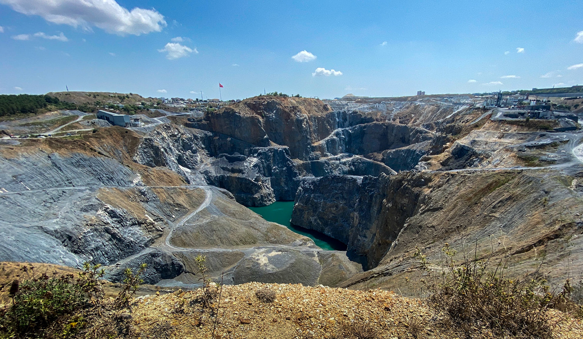 Cebeci: southern opencast mines - complex of pit walls &amp; pool