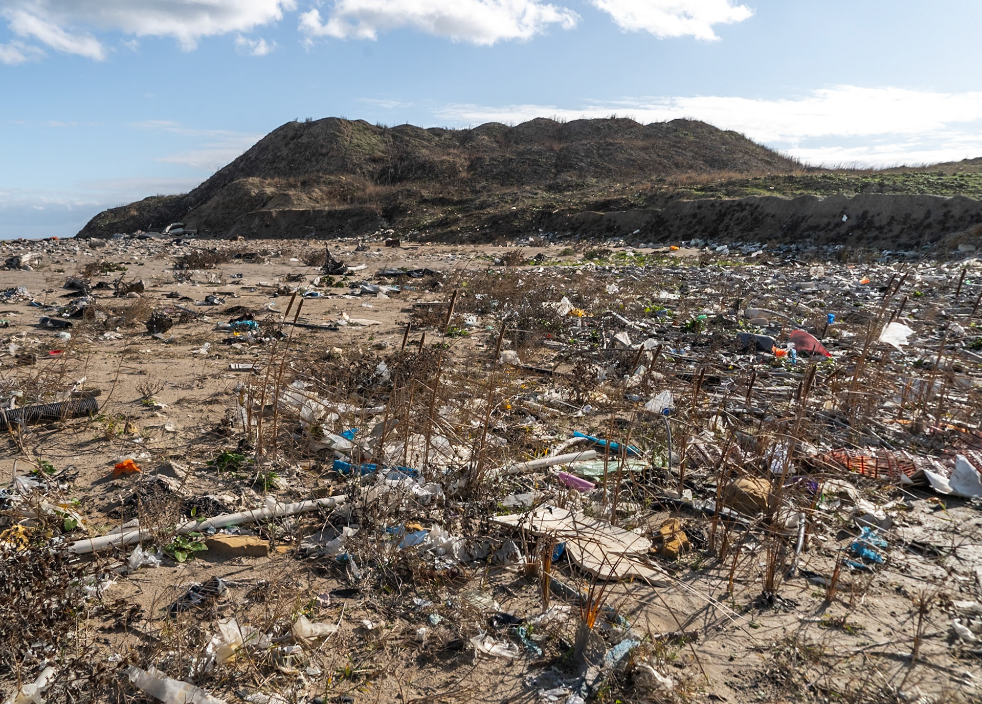 Black Sea coast east of Yeniköy: tons of flotsam