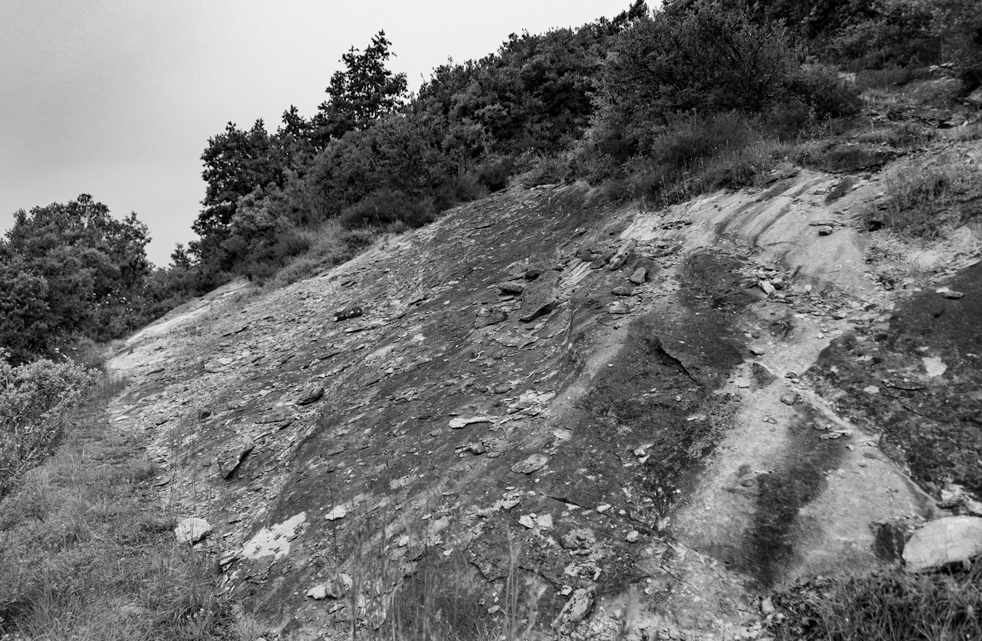 between Hasanlı and Sarıkavak hill: rock slope