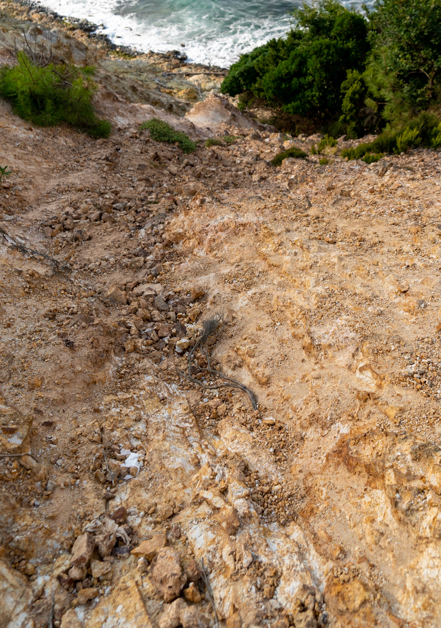 just west of the 'English' houses: our descent back to the shore