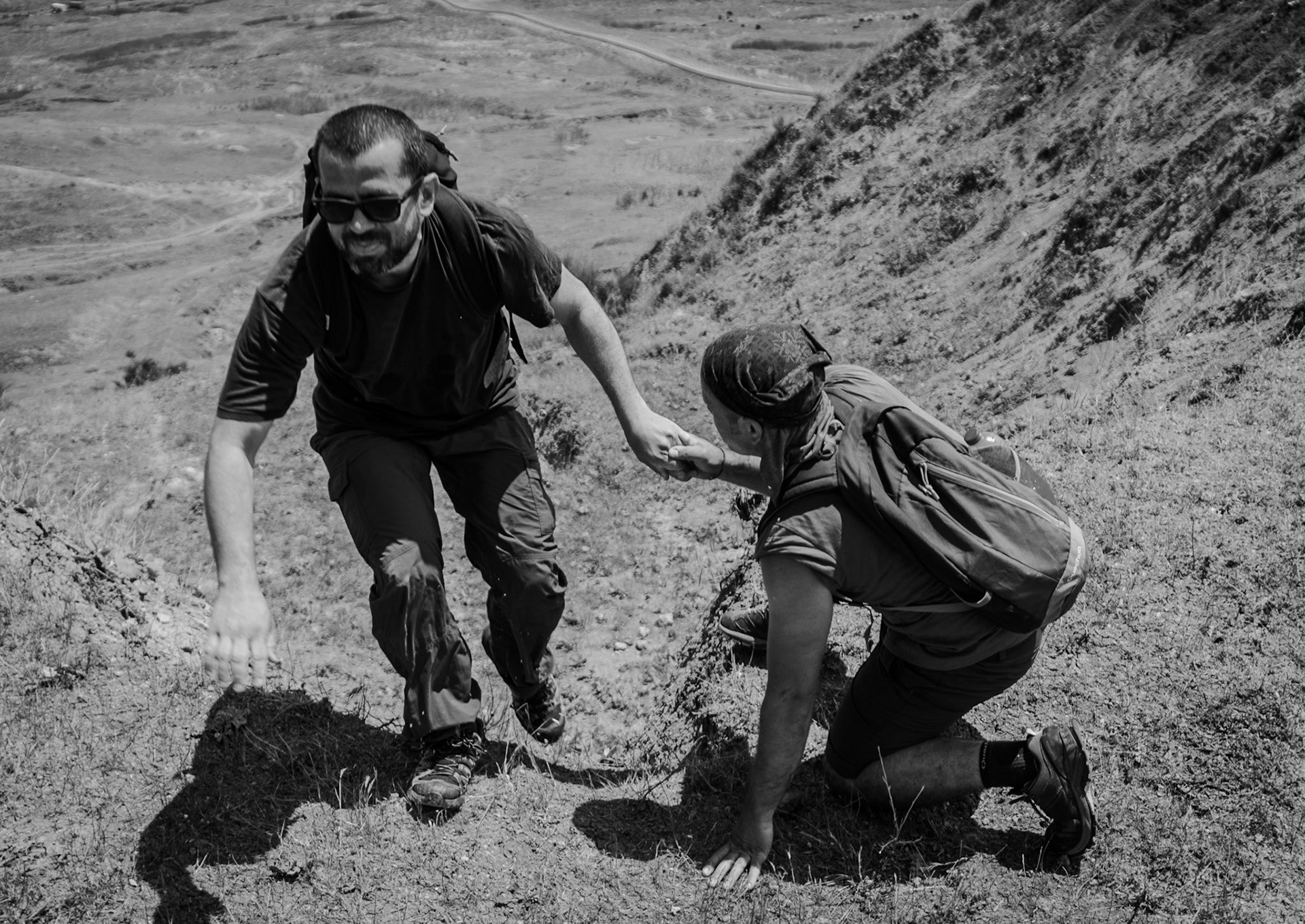the long-abandoned Yeniköy opencast lignite mines: climbing up a (not-vertical) cliff