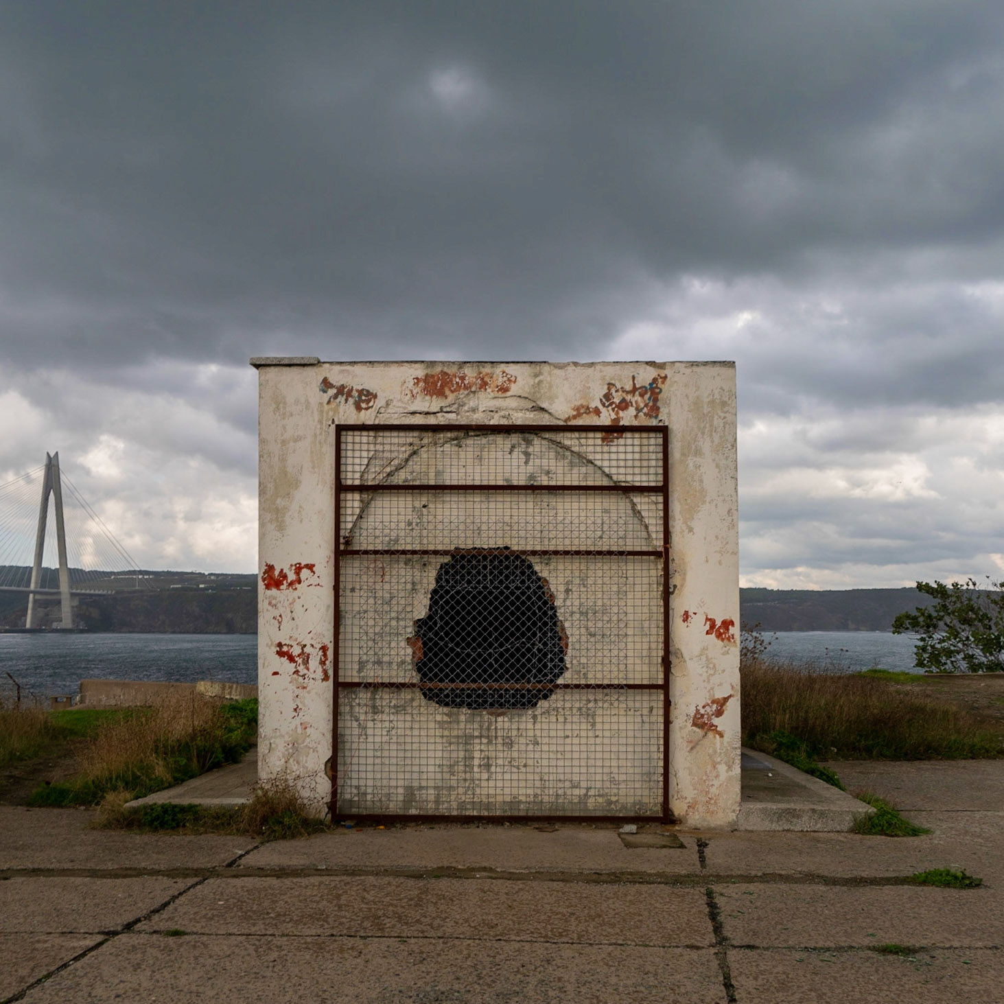 Poyraz viewpoint: abandoned modern military structure (an entrance to the buildings built into the cliff?)