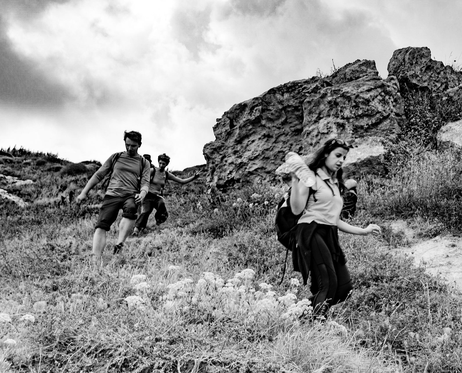 Sahilköy basalt columns: coming down the cliff to the beach just east of Sahil Kamp