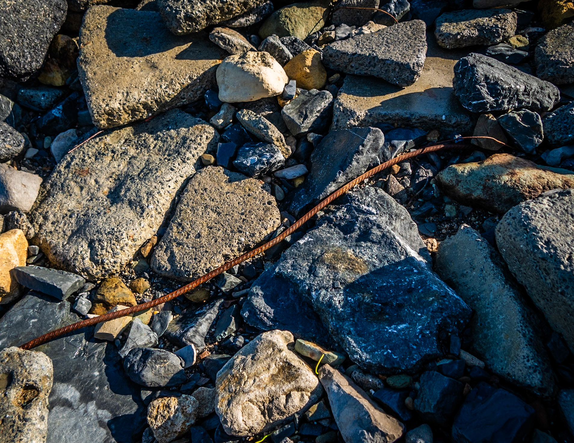 Black Sea coast east of Yeniköy: thin iron snake