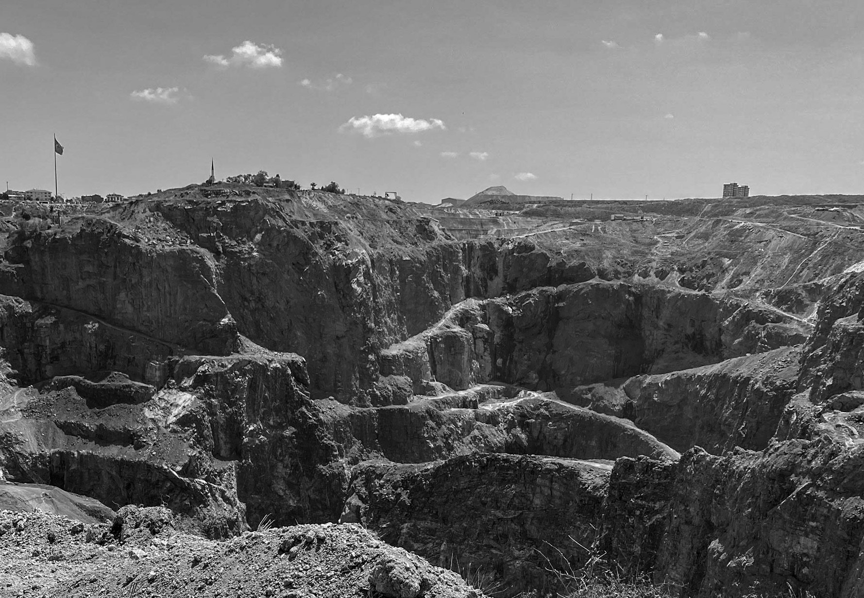 Cebeci: southern opencast mines - complex of pit walls