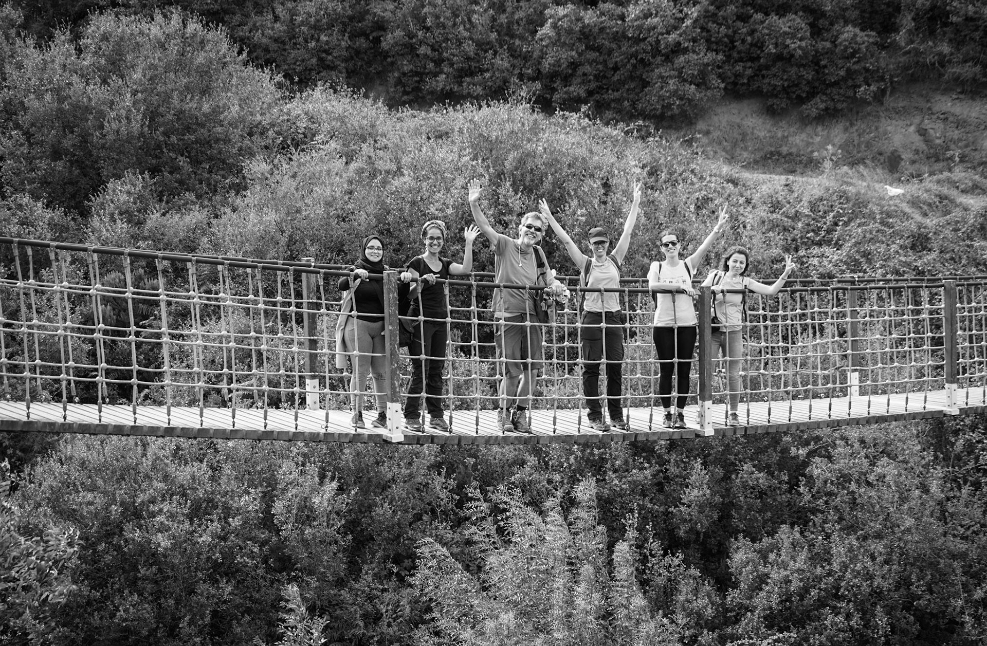 between Güzelce aqueduct and Alibey dam: rope bridge