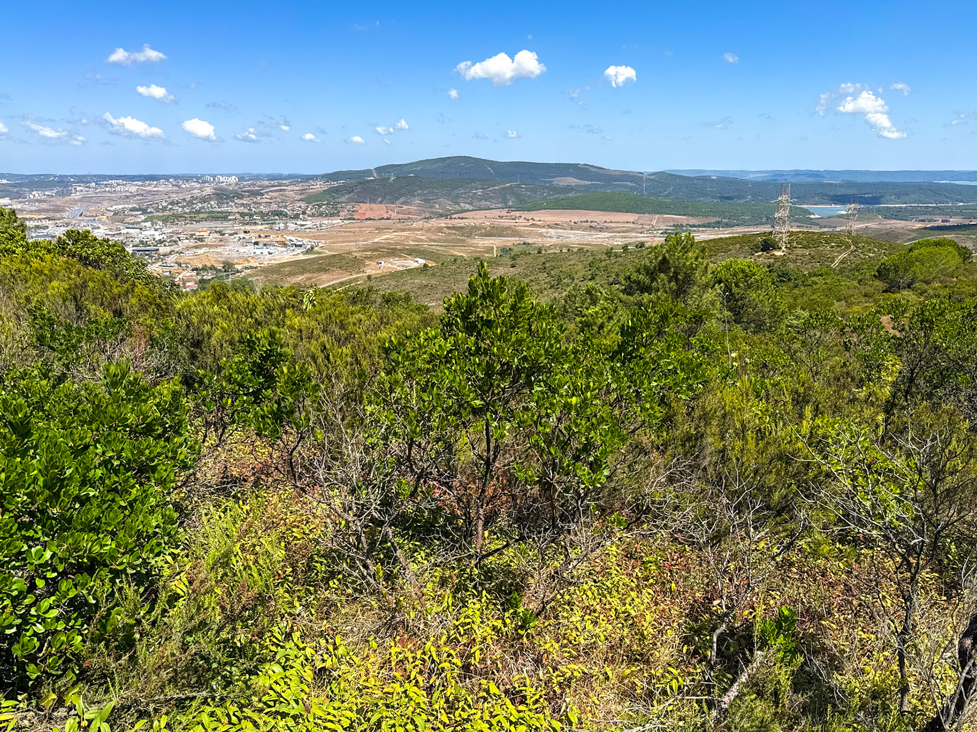 Zirve hills and viewpoints: looking north towards Ömerli reservoir
