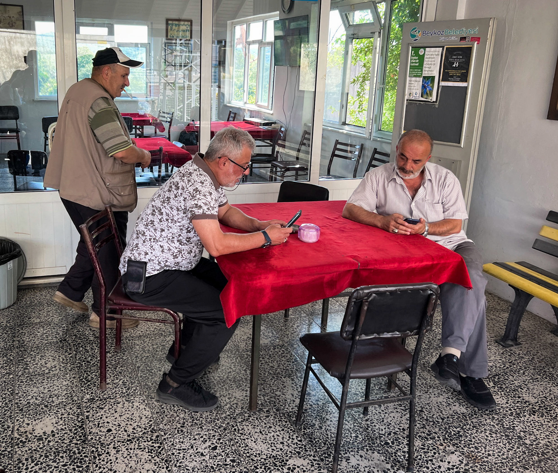 Paşamandıra: local men in the tea-house