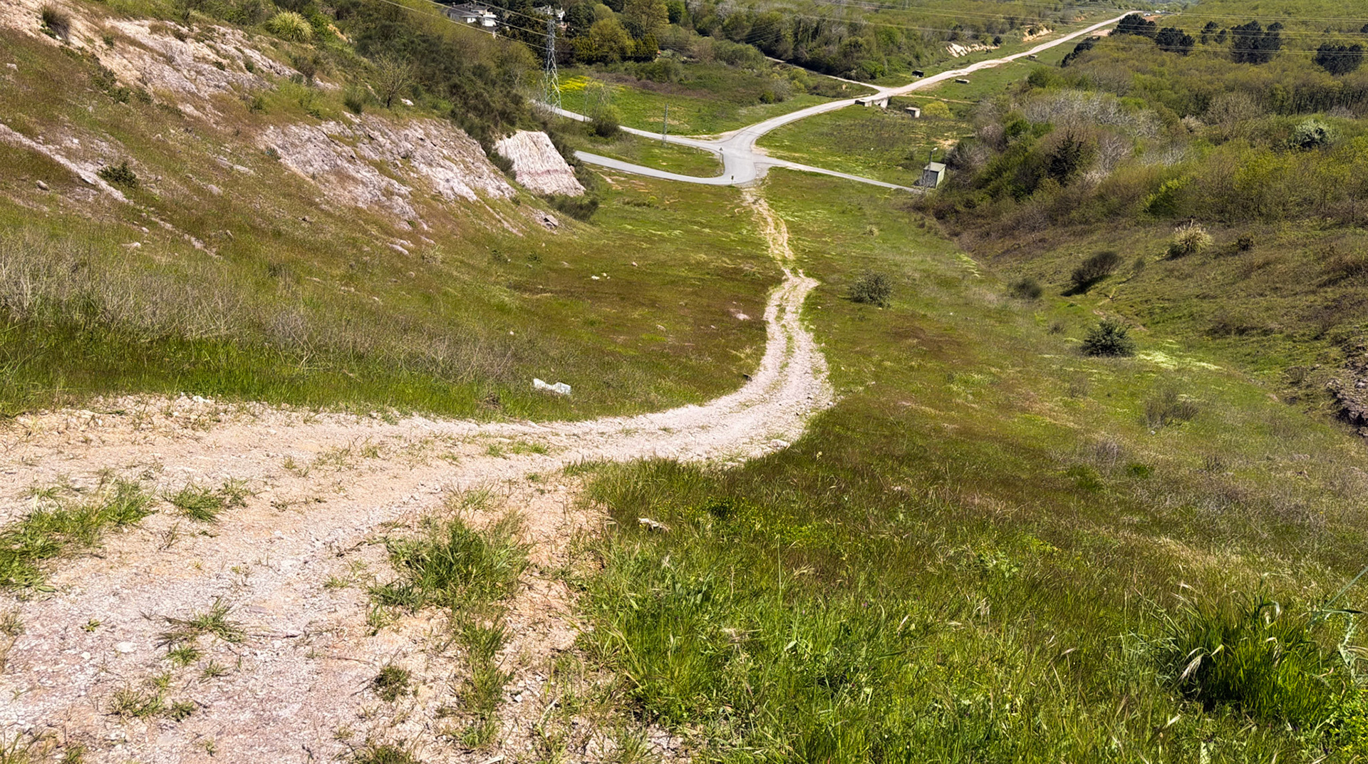 between Çayağız Deresi farm bridge and Hüseyinli southwestern forest: green slope