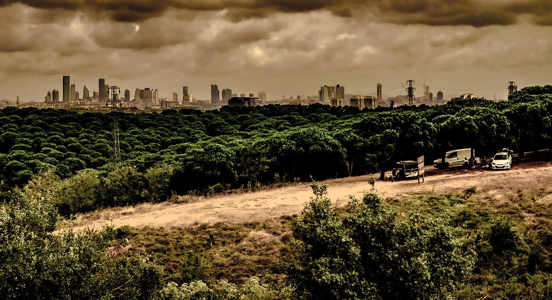 between Gazi and Alibey dam: Levent (I think)