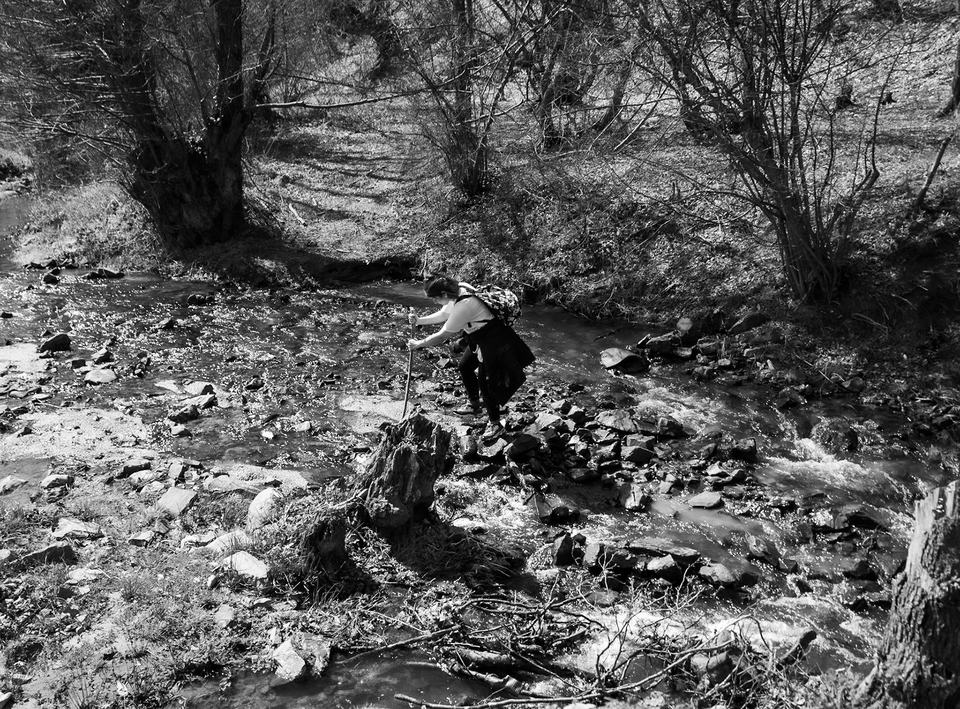 Zerzevat stream valley: crossing the stream