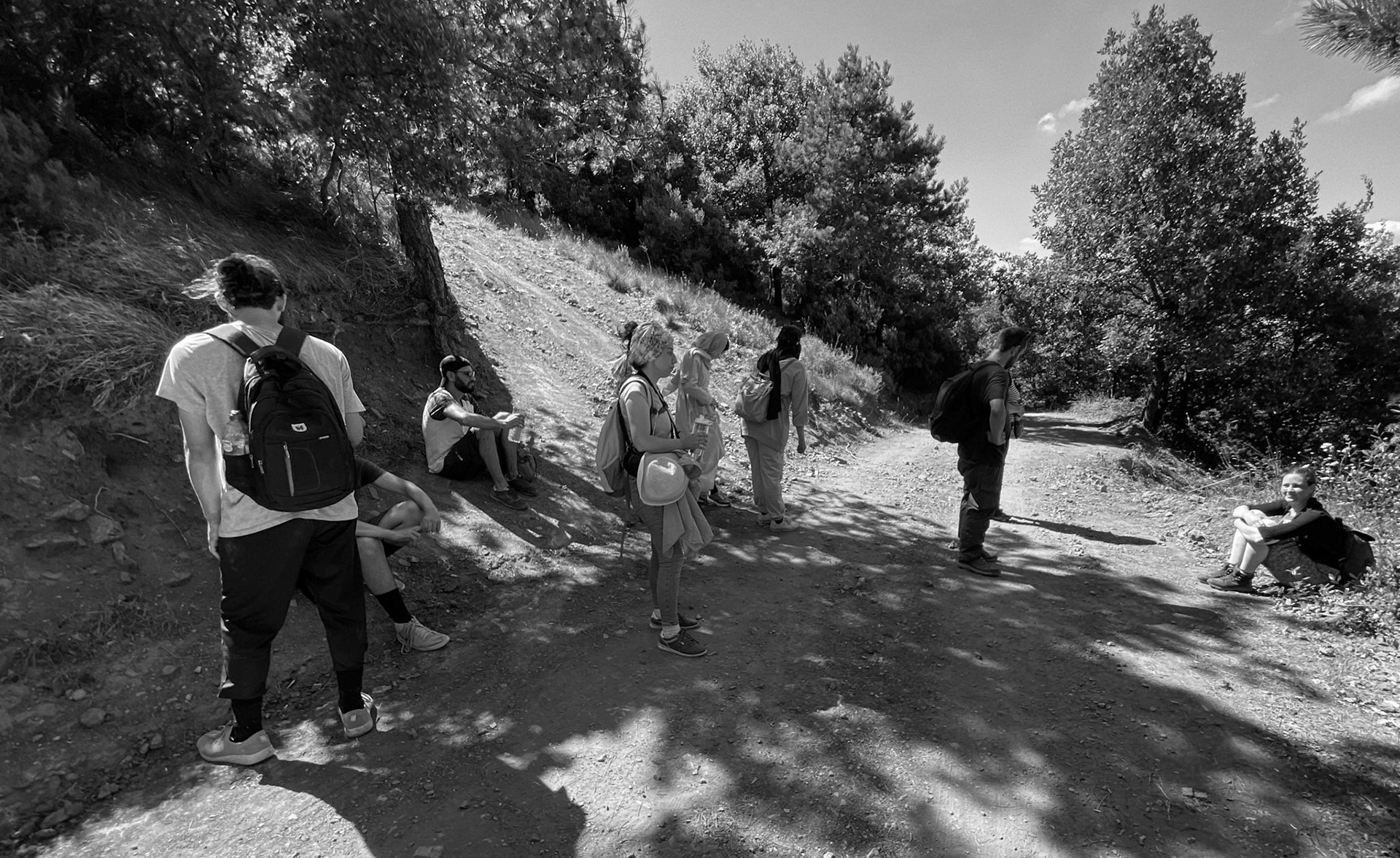 Kayışdaǧ tepesi: after descending to our track part way down the hill, we take a breather