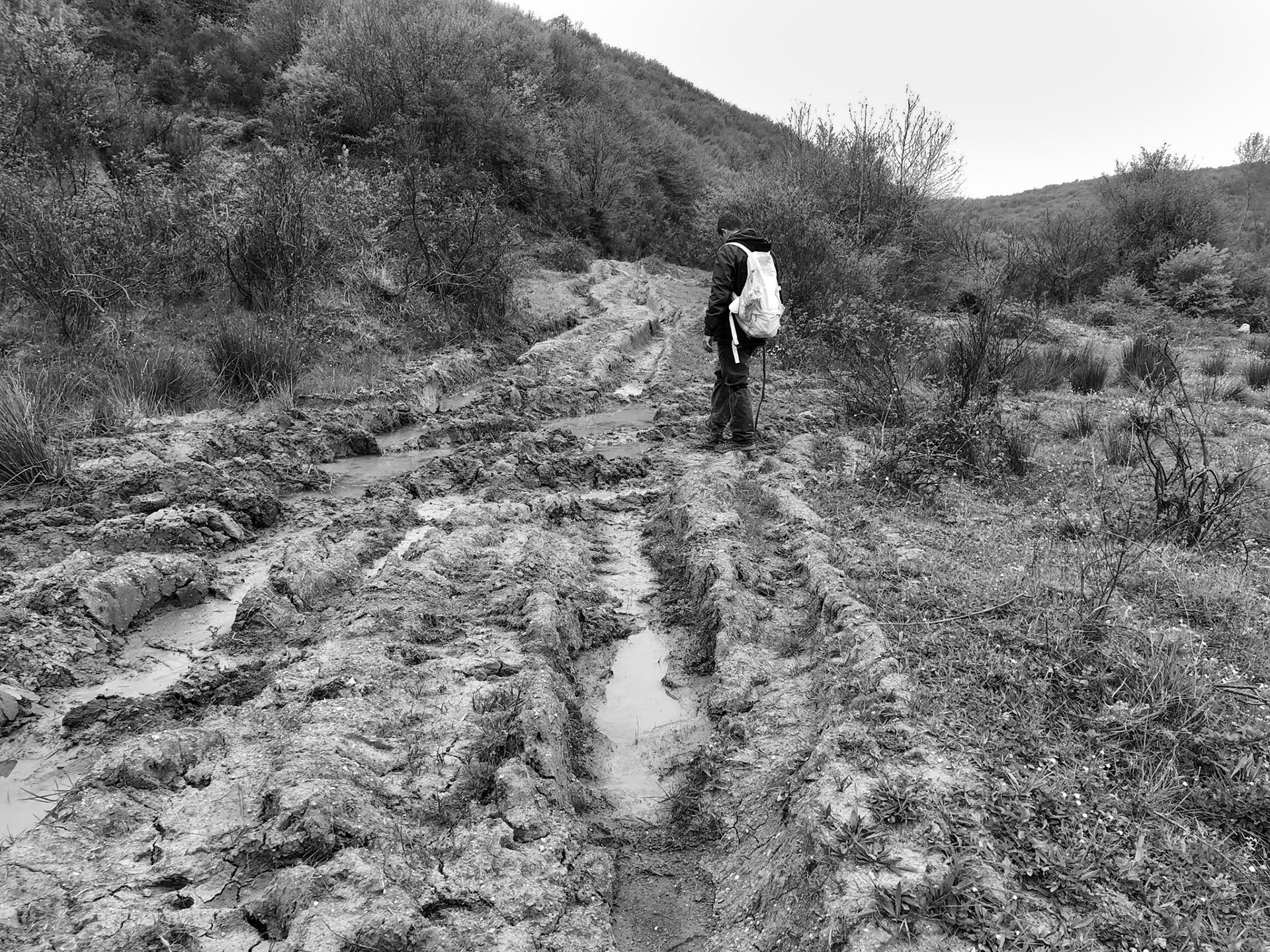 east of İshaklıköy: on a muddy track