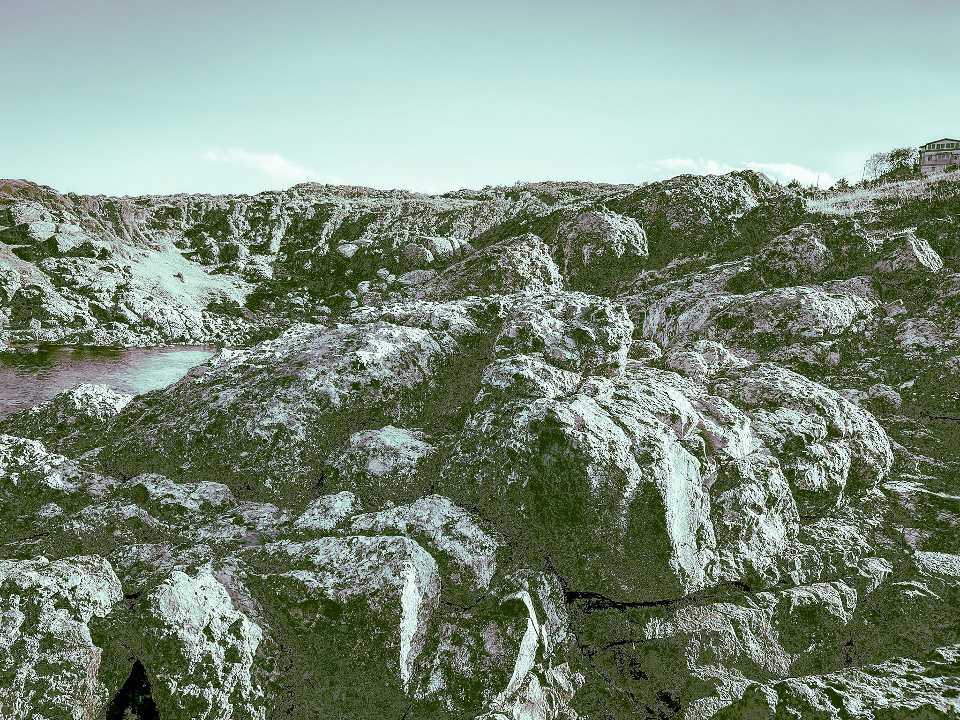 heading west along the line of the Black Sea: rocky coastline