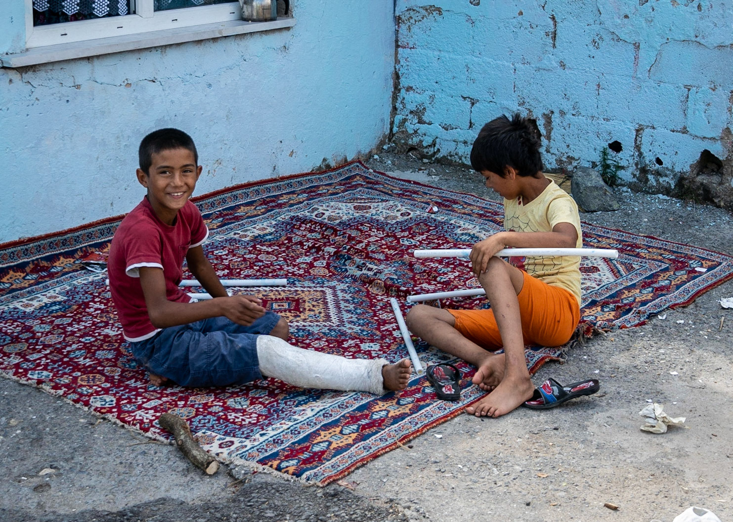 Ömerliköy: two boys at play