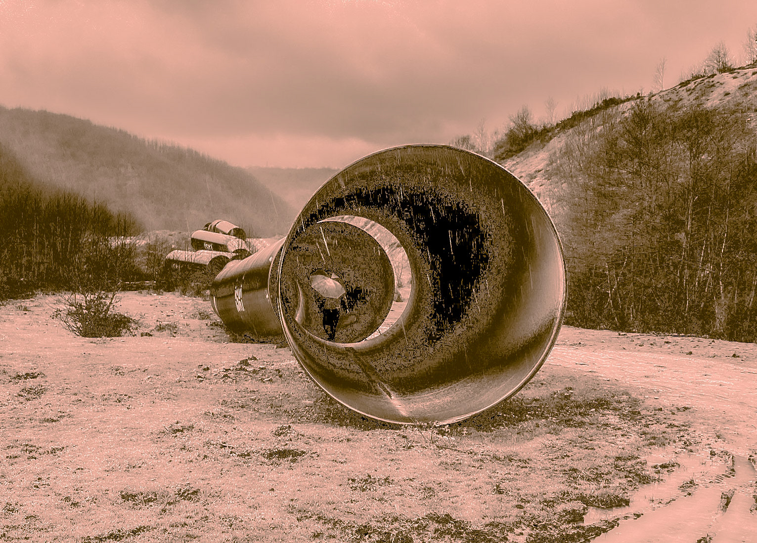 between Kozu Deresi valleys and Mahmut Şevket Paşa: İSKİ pipes in the rain