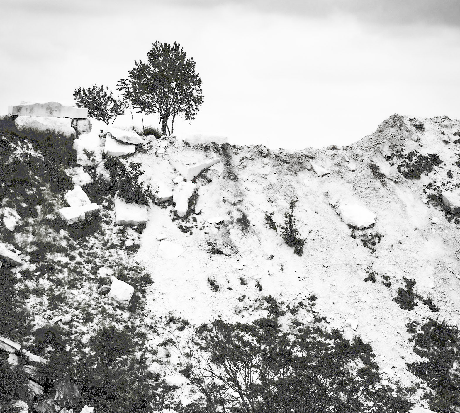 between Filiboz Ottoman quarry and poppy meadow: part of the modern quarry