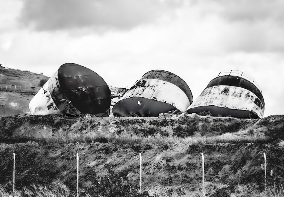 Yeniköy active mining area: huge canisters